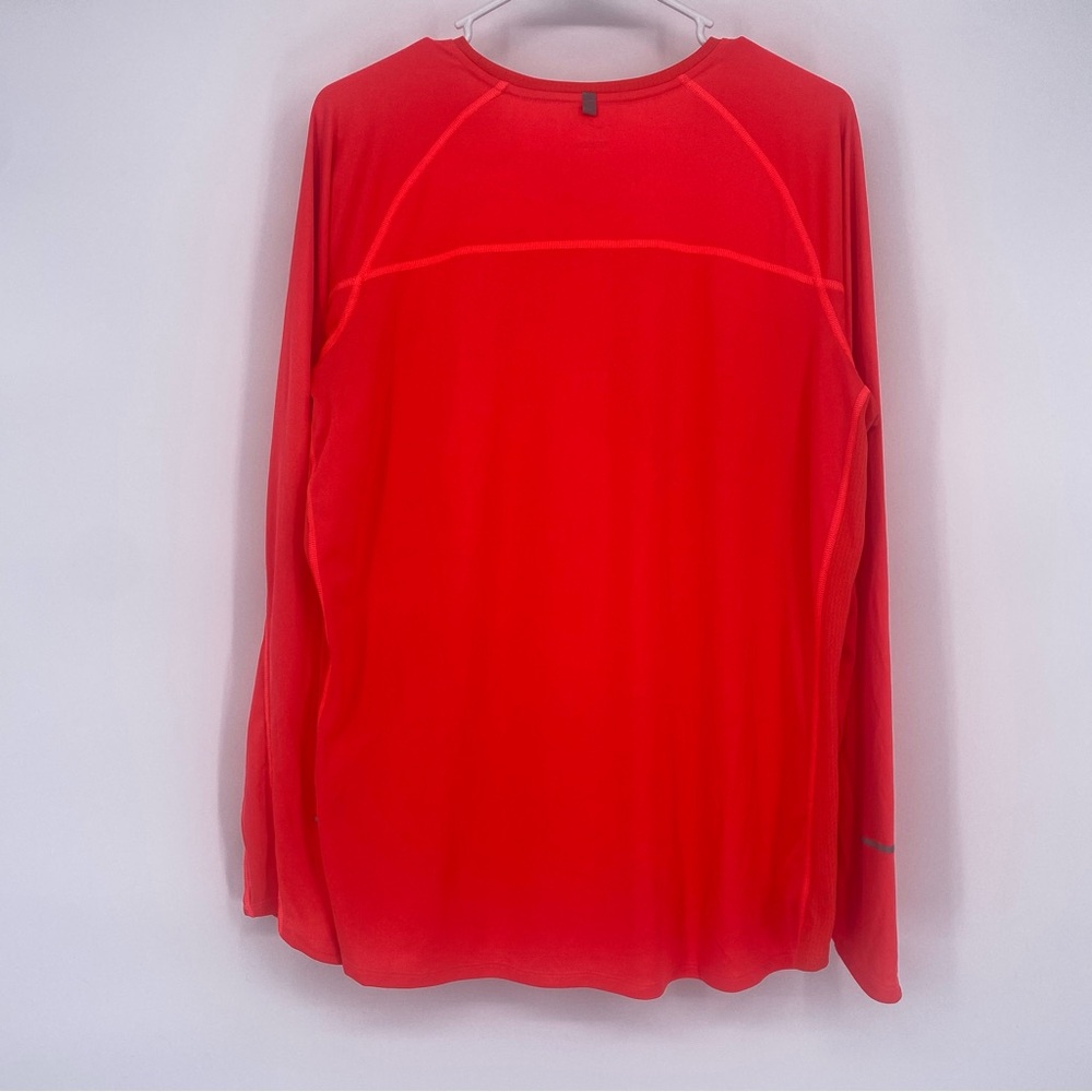 Nike Neon Orange/ Red Dri-Fit Long Sleeve Running Longsleeve Shirt - Picture 5 of 5